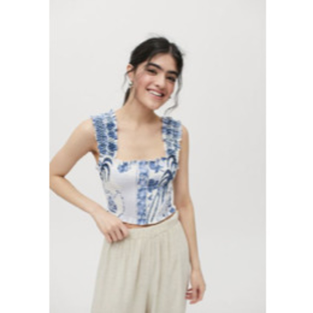 UO Arizona Smocked Cropped Top